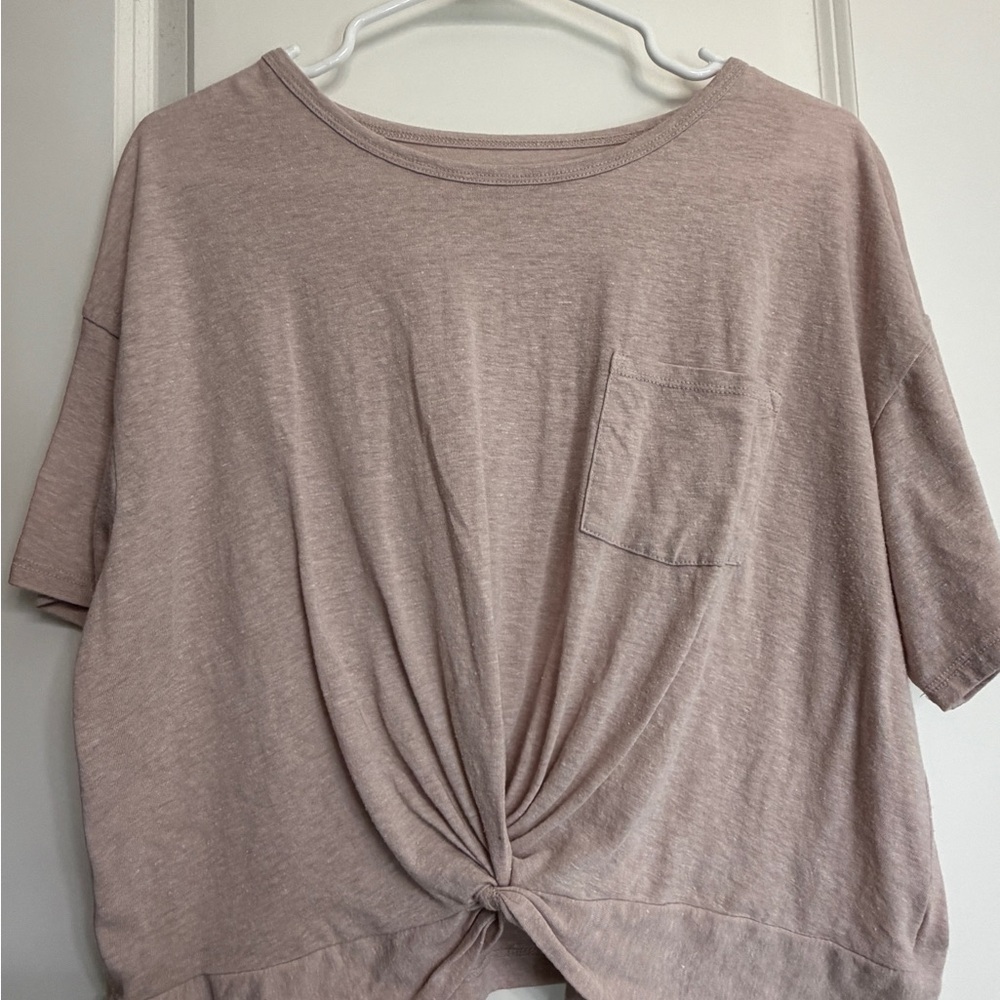 American Eagle Tie Front Tee | Soft Casual L